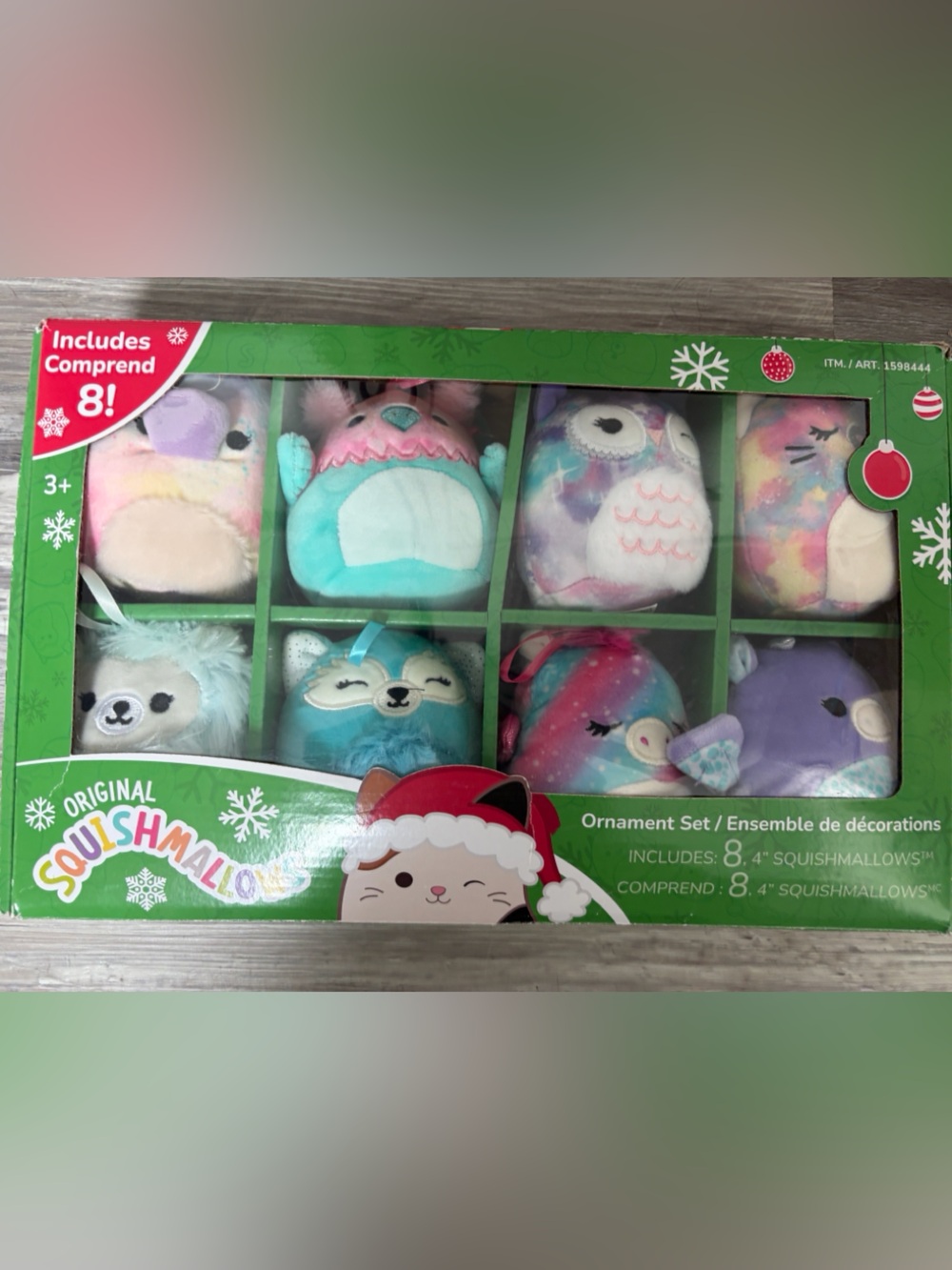 Squishmallows Holiday Ornament Set - Teal, Purple, Pink, Blue, White